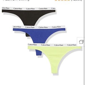 Calvin Klein Women's Logo Cotton Stretch Thong Panties, size L